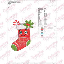 Cute Christmas Stocking Embroidery Design