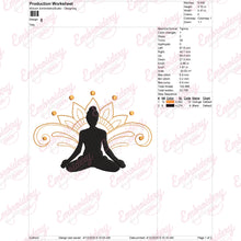 Yoga Meditation Asana Embroidery Pattern