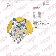 Wolf Face Embroidery Design