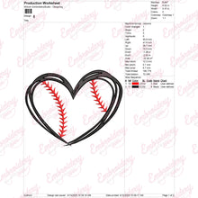 Baseball Heart Embroidery Design