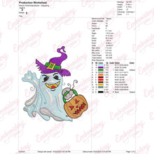 Cute Halloween Ghost Embroidery Design