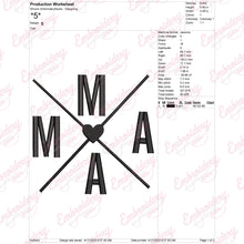 Mama Crossed Arrows With Heart Embroidery Design