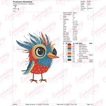 Crazy Bird Machine Embroidery for Hoop Sizes