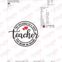 Teacher Can Never Be Erased Embroidery Design