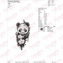 Floral Panda Embroidery Design