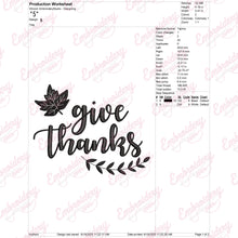 Give Thanks Happy Thanksgiving Embroidery Design