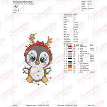 Cute Penguin In Santa Hat Christmas Embroidery Design