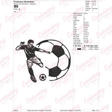 Soccer Player Kick Soccer Ball Embroidery Design