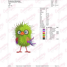 Colorful Crazy Bird Machine Embroidery Design
