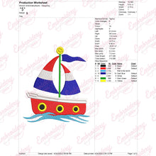 Sail Boat Embroidery Design
