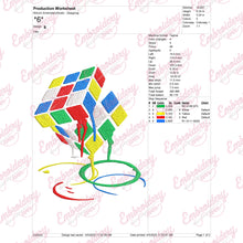 Melting Rubik Cube Embroidery Design