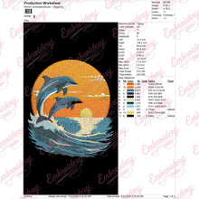 Twilight Dolphins Embroidery Design