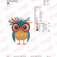Crazy Owl Bird Embroidery Design