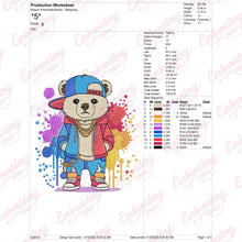Colorful Cartoon Bear Embroidery Design