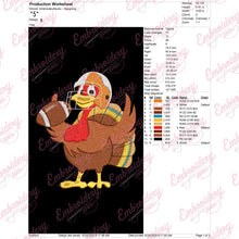 Turkey And Touchdowns Thanksgiving Embroidery Design