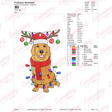 Christmas Golden Retriever Embroidery Design
