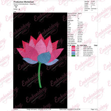 Lotus Flower Embroidery Design