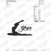 I Love Yoga Embroidery Design