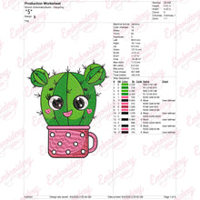 Cartoon Cactus Embroidery Design
