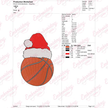 Christmas Basketball Embroidery Design