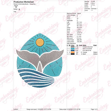 Whale Tail Embroidery Design