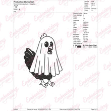 Chicken Ghost Halloween Embroidery Design