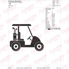 Golf Cart Silhouette Embroidery Design