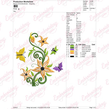 Flowers and Butterfly Embroidery Design
