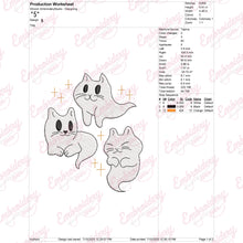 Spooky Cat Ghosts Halloween Embroidery Design