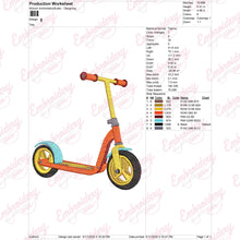 Children Scooter Embroidery Design