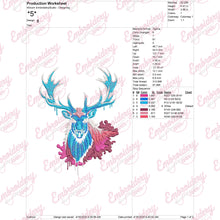 Colorful Deer Head Embroidery Design