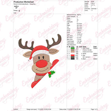 Cute Christmas Reindeer Embroidery Design