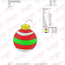 Christmas Striped Ball Embroidery Design