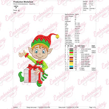 Happy Christmas Elf Embroidery Design