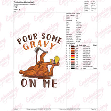 Pour Some Gravy On Me Funny Thanksgiving Embroidery Design