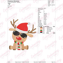 Cool Christmas Reindeer Embroidery Design