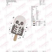 Skeleton Ice Cream Halloween Embroidery Design