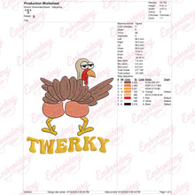 Twerky Funny Thanksgiving Turkey Embroidery Design
