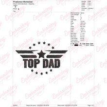 Top Dad Father's Day Embroidery Design