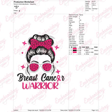Breast Cancer Awareness Warrior Embroidery Design