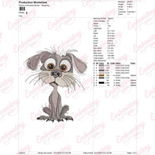 Messy Hair Dog Embroidery Design