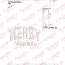 Christmas Wishes Merry Christmas Embroidery Design