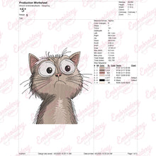 Funny Cat Face Embroidery Design