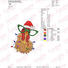 Christmas Chicken Embroidery Design