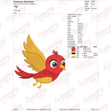 Flying Exotic Bird Machine Embroidery Design