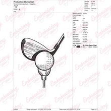 Golf Stick and Ball Embroidery Design