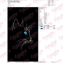 Girly Cat Machine Embroidery Design