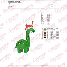 Christmas Dinosaur Embroidery Design