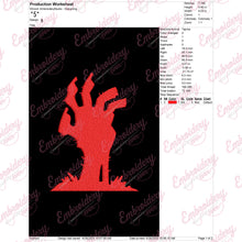 Zombie Hand Halloween Embroidery Design