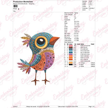 Elegant Bird Embroidery Design